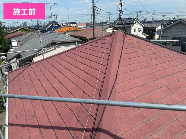 屋根カバー工法施工前　スレート