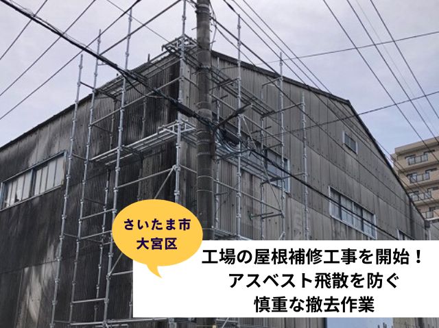 さいたま市大宮区工場波型スレート屋根修繕 (2)