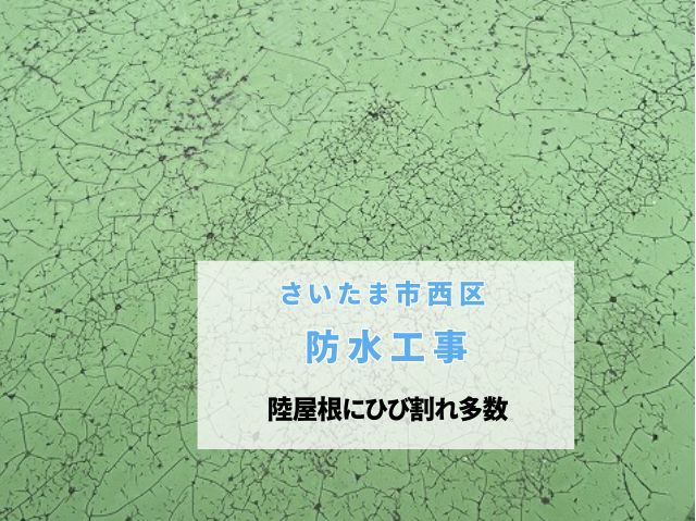 さいたま市西区　【防水工事】陸屋根でひび割れ・剥がれを発見！屋上からの雨漏りリスクを点検調査