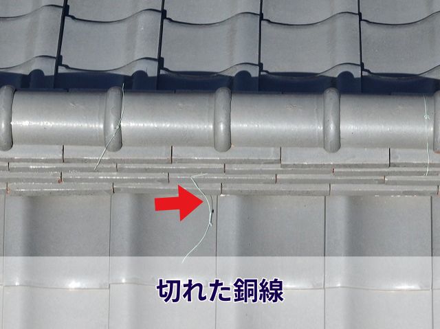 調査写真2：切れてしまった銅線