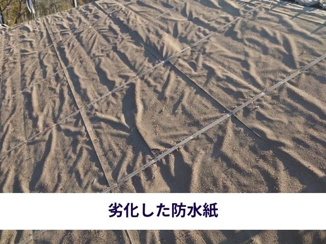劣化した防水紙