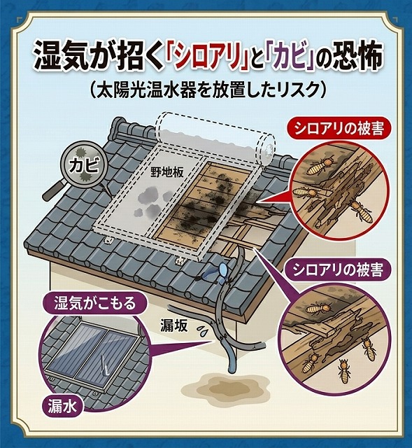 太陽温水器シロアリ被害