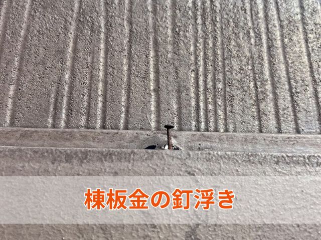 棟板金の釘浮き (2)