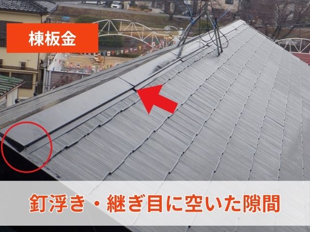 棟板金釘浮き