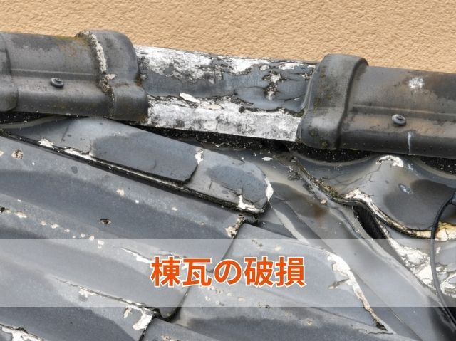 棟瓦の破損