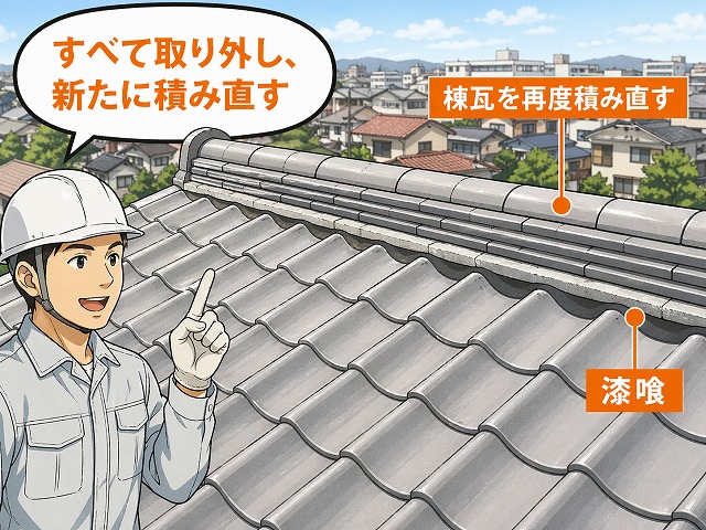 棟瓦取り直し