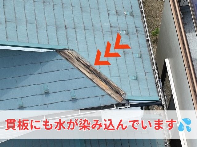 水が染み込んだ貫板 (2)