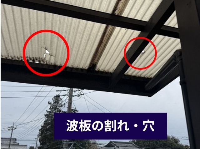 波板の割れ・穴 