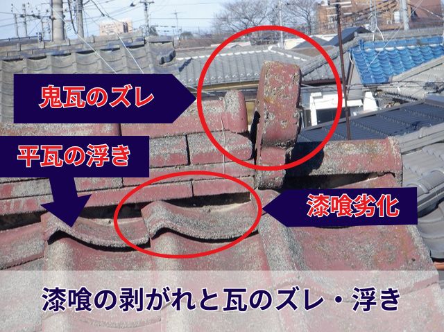 漆喰の剥がれ