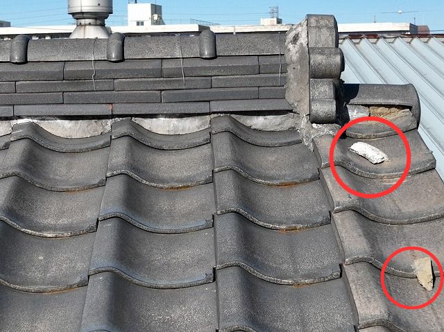 経年により劣化した屋根漆喰 (3)