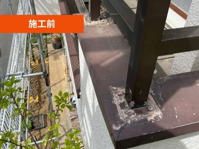 笠木の色褪せ