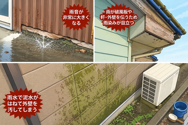 雨樋が壊れると起こる不具合