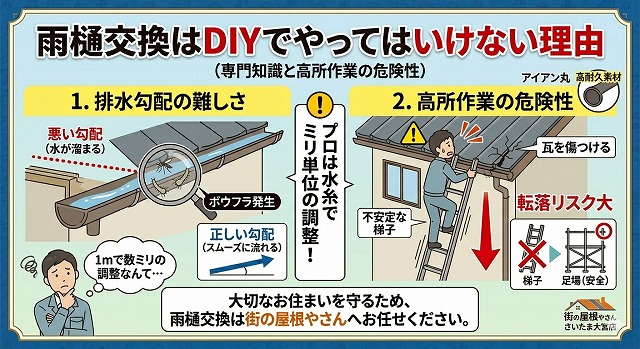 雨樋交換DIYはだめ