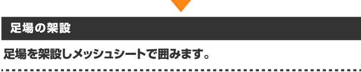 足場を架設とメッシュシート